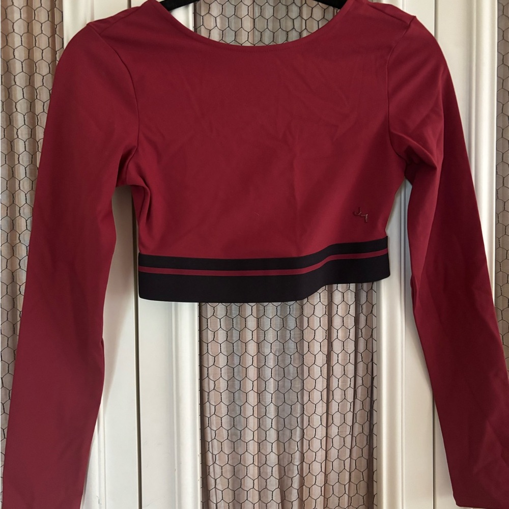 Stylish Red Long Sleeve Crop Top